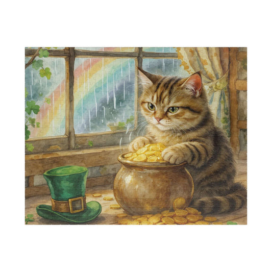 St. Patrick’s Day Lucky Cat Jigsaw Puzzle – Fun Family Puzzle Game, Cat Lover Gift, Relaxing Home Entertainment & Game Night Activity Puzzle The Puzzle Chest