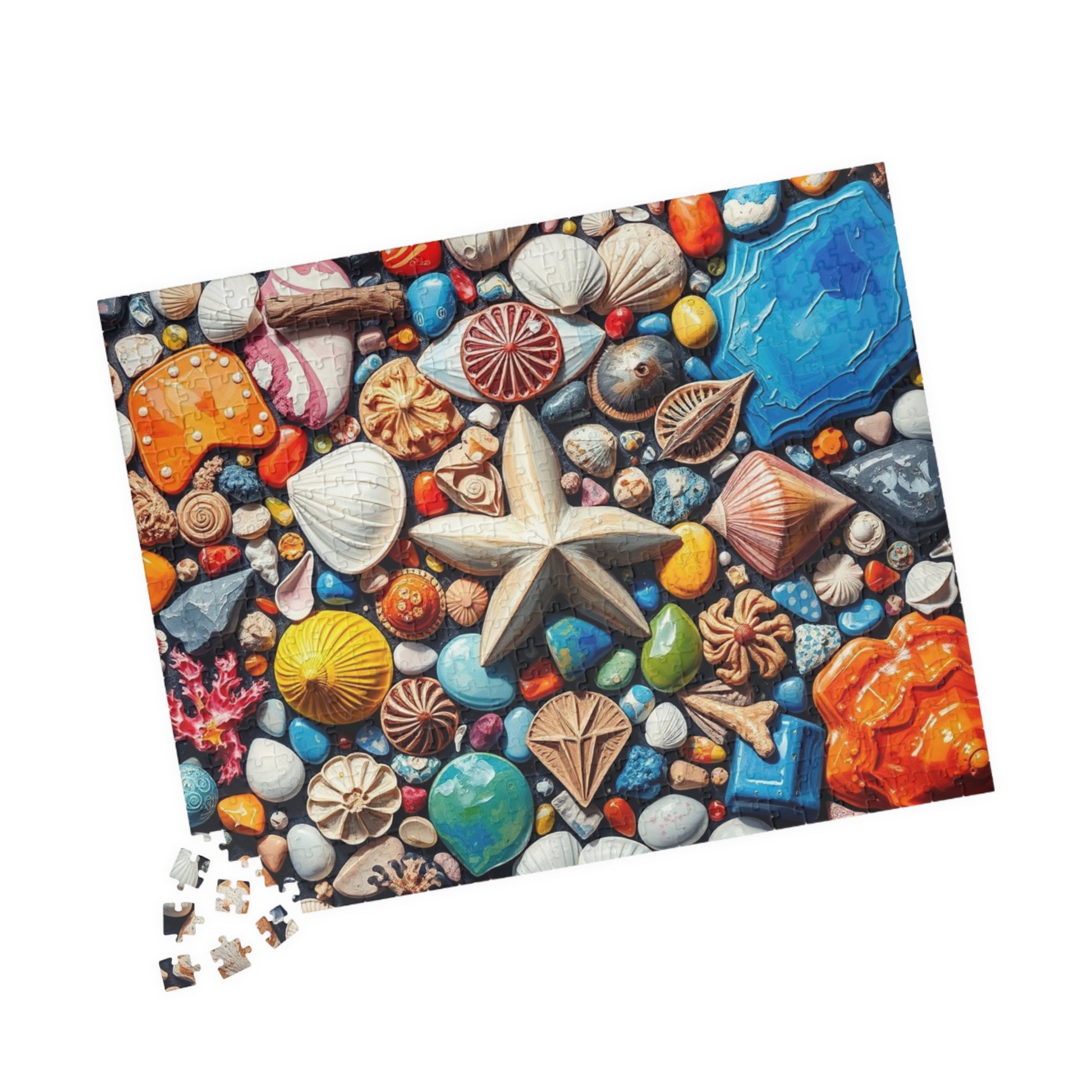 Coastal Keepsakes Jigsaw Puzzle - Seaside Treasure Summer Collage, Ocean-Themed Gift for Beach Lover, Friends, Family Game Brain Teaser Puzzle The Puzzle Chest