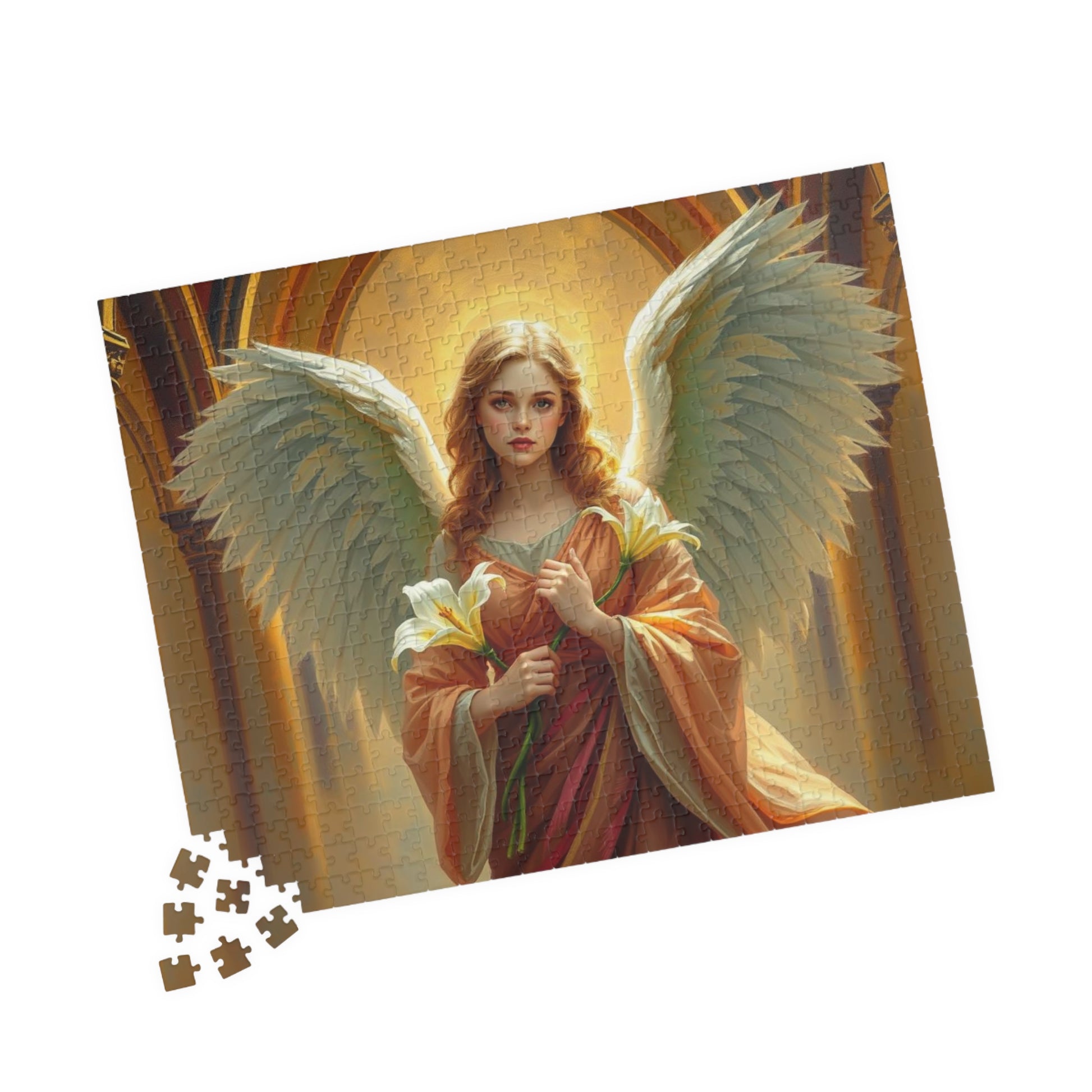 Golden Benediction Jigsaw Puzzle, Angel Puzzle, Religious Puzzle, Catholic Puzzle Gift for Puzzle Lover, Great for Indoor Home Entertainment Puzzle The Puzzle Chest