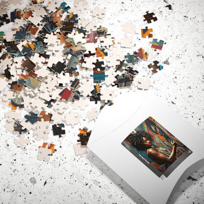 Graffiti Jigsaw Puzzle - Black Art Urban Street Scene, African American Woman Artwork, Afrocentric Gift for Artists and Art Lovers, Unique Puzzle The Puzzle Chest