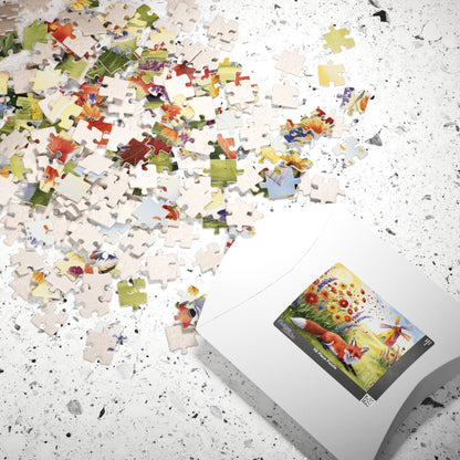 Charming Fox Jigsaw Puzzle - Cozy Indoor Rainy Day Fun, Relaxing Gift for Nature Lovers, Family Night Activity, Unique Home Entertainment