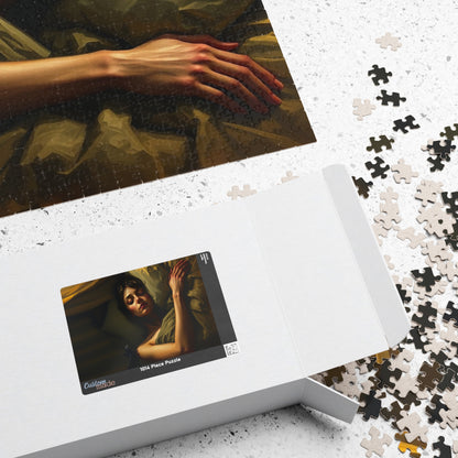 Gothic Puzzle - Dimly Lit Bedroom with Sleeping Woman and Dark Creature, Eerie Atmosphere, 110-1014 Piece Jigsaw, Adult Unisex Activity, Puzzle The Puzzle Chest