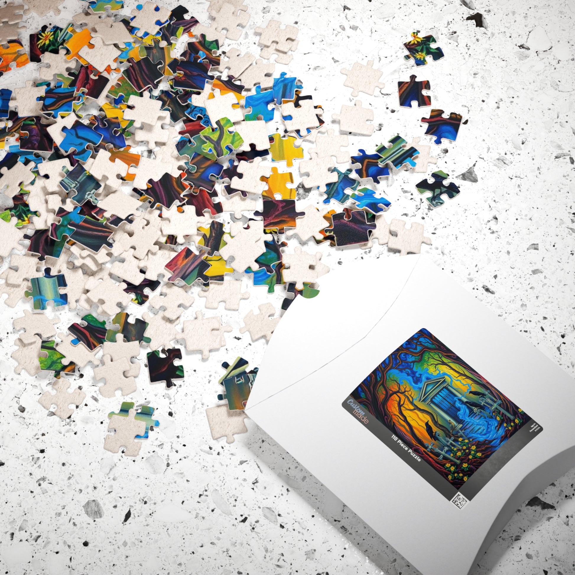 Mystical Cemetery Puzzle, Gothic Dark Fantasy Art Jigsaw Game, Unique Gift for Adult, Solo Fun, Brain Teaser, Quiet Pastime Holiday Activity Puzzle The Puzzle Chest