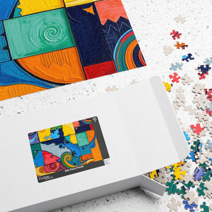 Colorful Abstract Puzzle for Family Fun - Modern Art Geometric Shapes Puzzle The Puzzle Chest