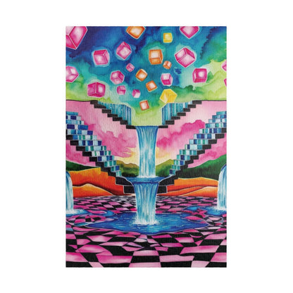 Trippy Jigsaw Puzzle, Surreal Landscape with Impossible Staircases and Waterfalls, Mind-Bending Puzzle, Vivid Jigsaw Game for Enthusiasts 1014 pcs (Vertical) Puzzle The Puzzle Chest