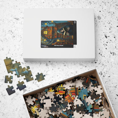 Gothic Bookstore Jigsaw Puzzle, Cloaked Figure Pale Skin Intense Eyes, Dark Fantasy Whimsical, Challenging Adult Tabletop Game, Giftable Puzzle The Puzzle Chest