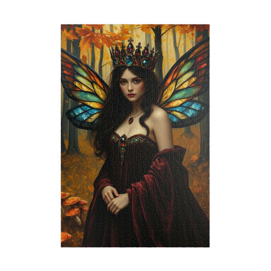 Autumn Crown Fairy Queen Jigsaw Puzzle - Enchanting Artwork, Family Fun, Fantasy Gift for Puzzle Lover, Unique Decor, Mindfulness Activity