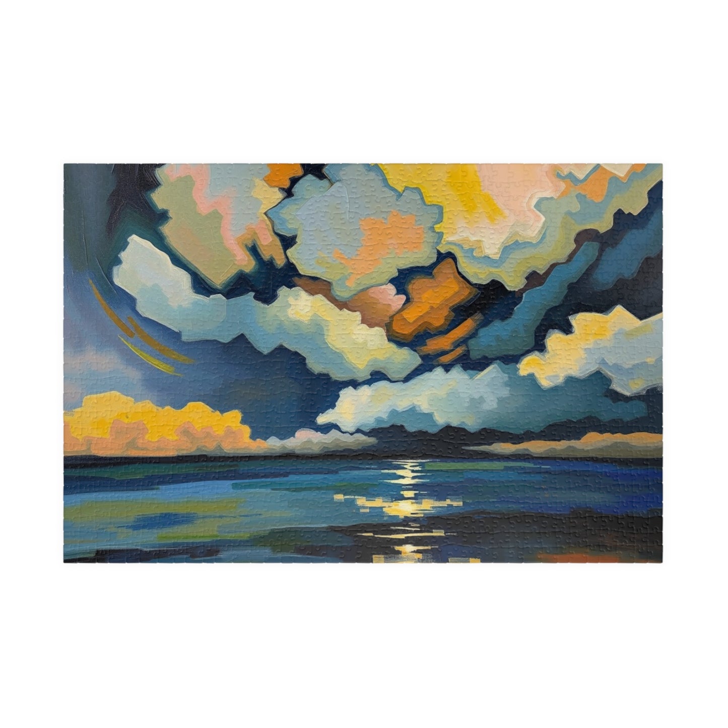 Serene Sunset Puzzle, Unique Abstract Art Jigsaw Game 1014 pcs (Horizontal) Puzzle The Puzzle Chest