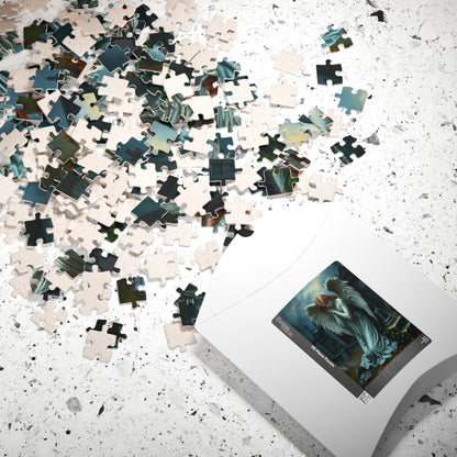 Gothic Angel Statue Puzzle, Mystical Jigsaw Game for Adults, Unique Gift for Puzzle Lovers, Spiritual Art, Perfect for Halloween, Meditation Puzzle The Puzzle Chest