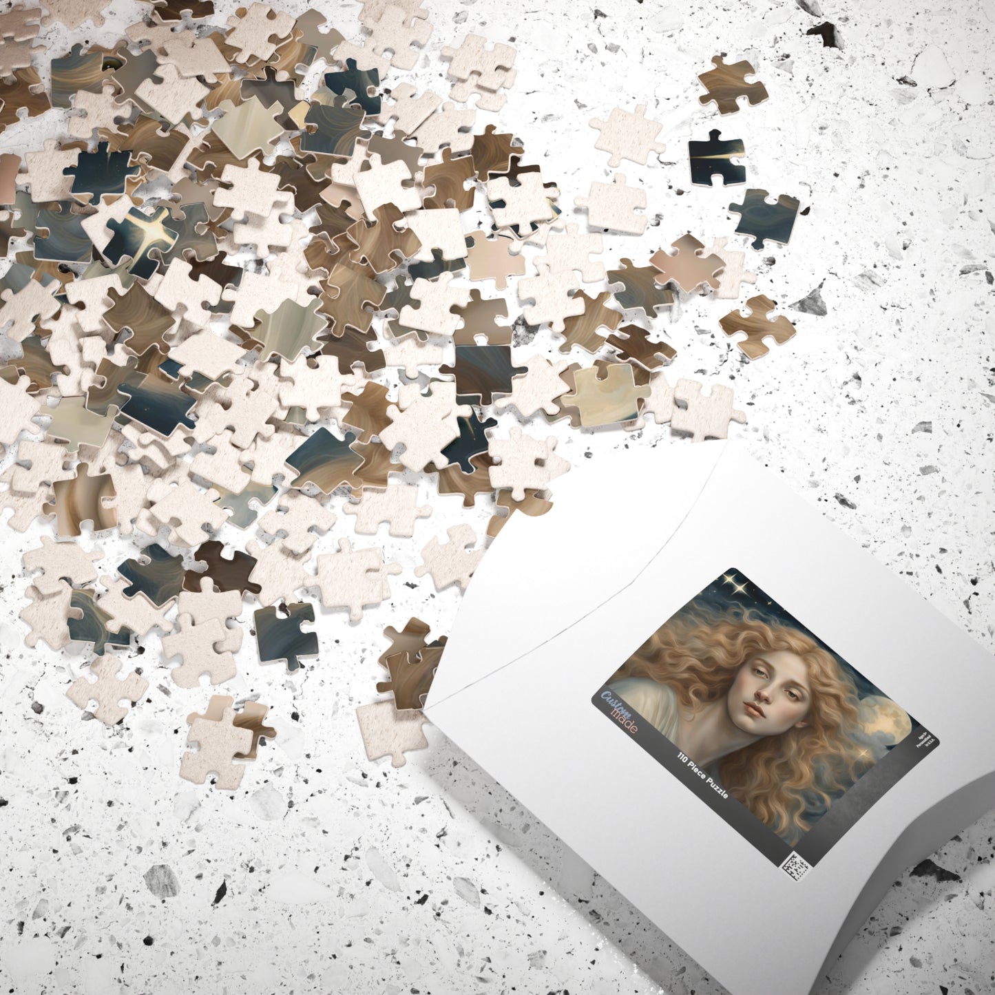 Golden Haired Celestial Angel Puzzle, Heavenly Angelic Creature Jigsaw Game, Religious Spiritual Art, Adult Entertainment, Hobby Puzzle The Puzzle Chest
