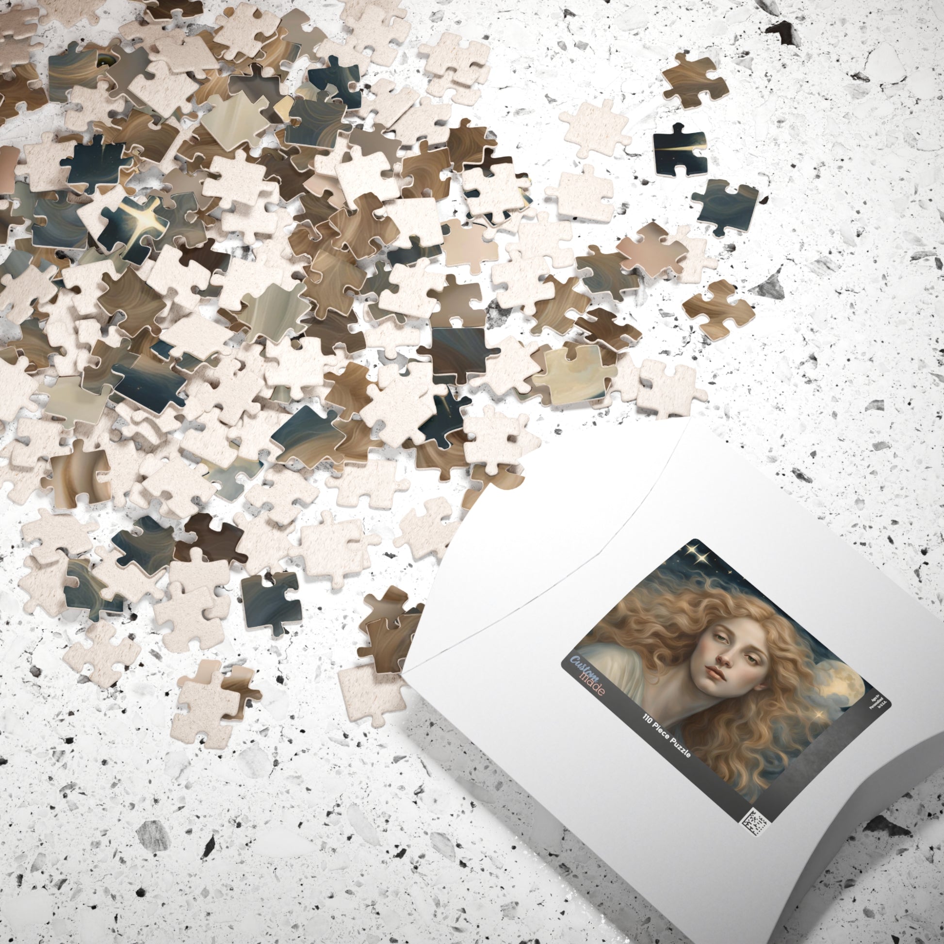 Golden Haired Celestial Angel Puzzle, Heavenly Angelic Creature Jigsaw Game, Religious Spiritual Art, Adult Entertainment, Hobby Puzzle The Puzzle Chest