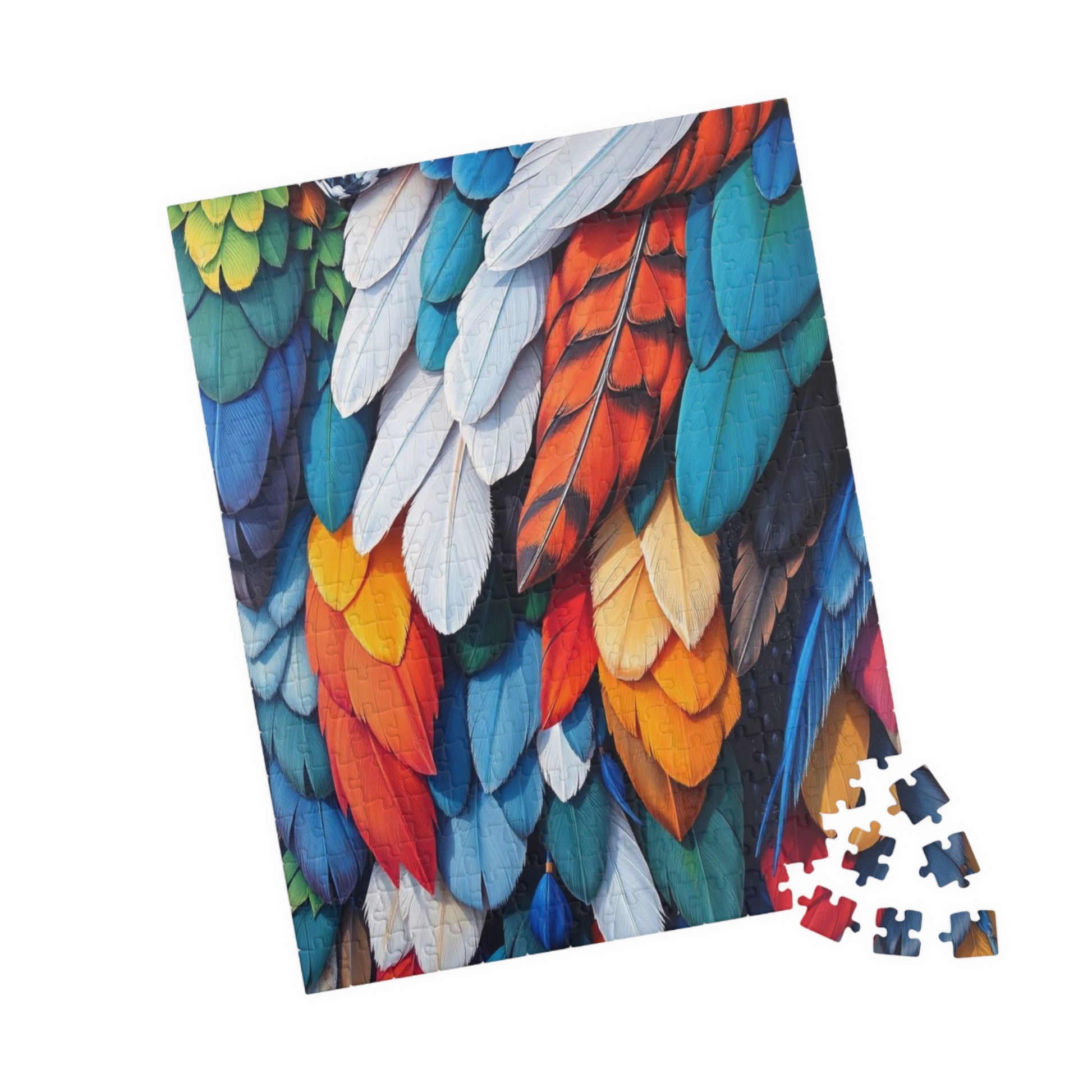 Chaotic Feather Jigsaw Puzzle - Collage Design, Vibrant Nature Art, Holiday Birthday Gift for Bird Lovers, Family Game Nights or Solo Fun Puzzle The Puzzle Chest