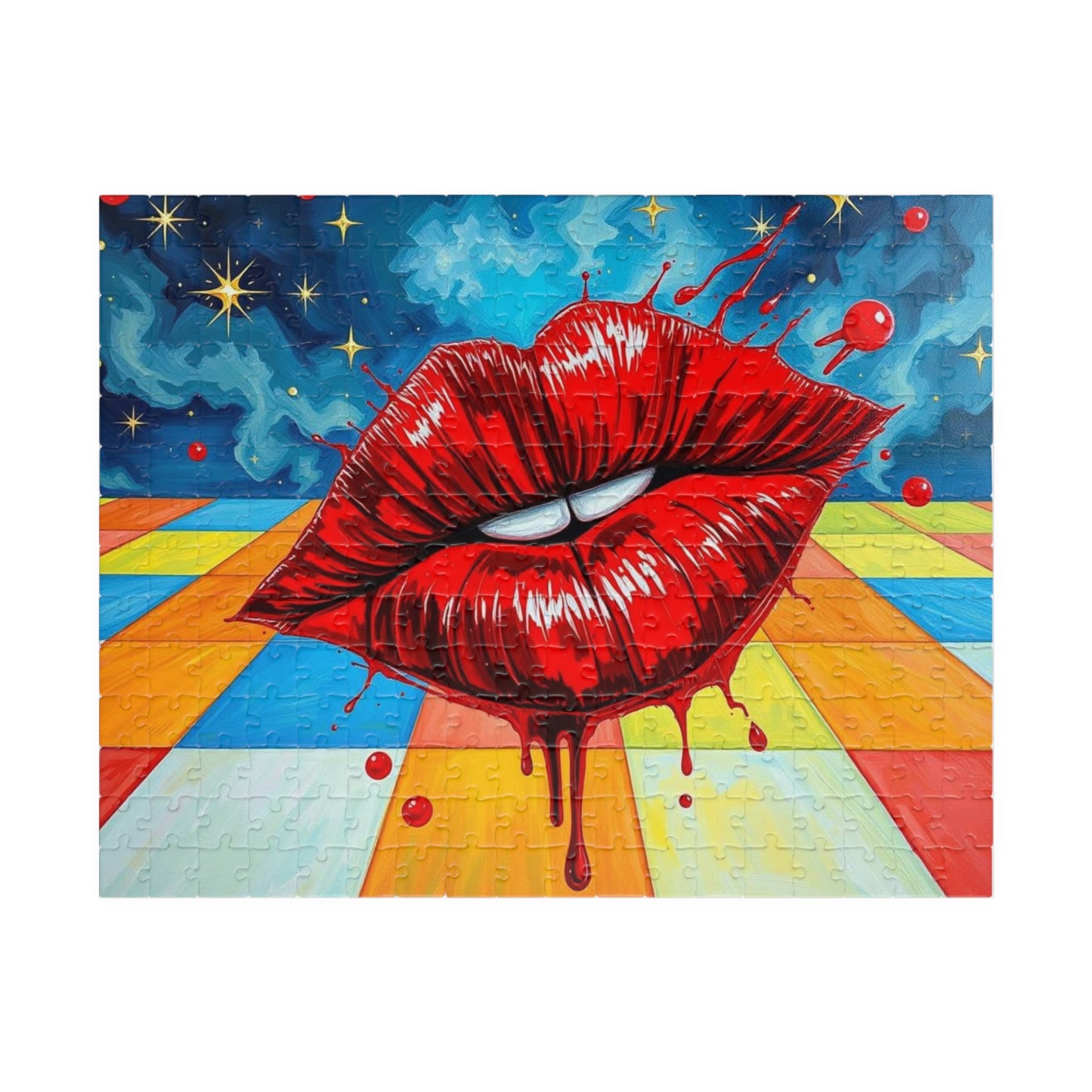 Pop Art Kiss Jigsaw Puzzle, Retro Artwork Puzzle for Adult Home Entertainment, Fun Family Game Night, Staycation Activity, Brain Teaser 252 pcs (Horizontal) Puzzle The Puzzle Chest