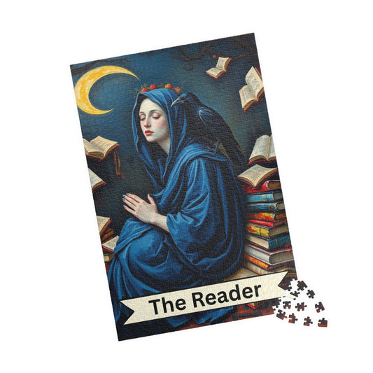 The Reader Mystical Tarot Card Jigsaw Puzzle: Books, Raven, Moon - Hobby Game