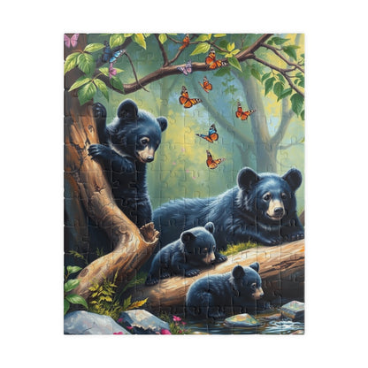 Bear Family Puzzle, Nature Themed Jigsaw for Adults, Wildlife Gift for Nature Lovers, Family Activity, Home Decor Puzzle, Creative Hobby 110 pcs (Vertical) Puzzle The Puzzle Chest