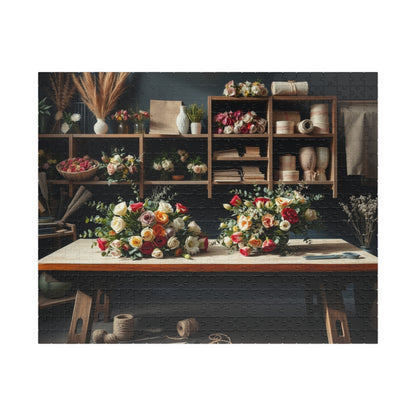 Floral Arrangement Workshop Puzzle, Cozy Flower Studio Bouquet Making Scene Jigsaw Game, Challenging Relaxing Activity, Mindfulness, Gift 520 pcs (Horizontal) Puzzle The Puzzle Chest