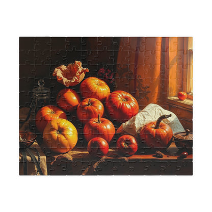 Fall Harvest Still Life Jigsaw Puzzle, Autumn Vintage Style Art Design, Seasonal Cozy Family Activity, Best Puzzle Lover Gift, Thanksgiving 110 pcs (Horizontal) Puzzle The Puzzle Chest