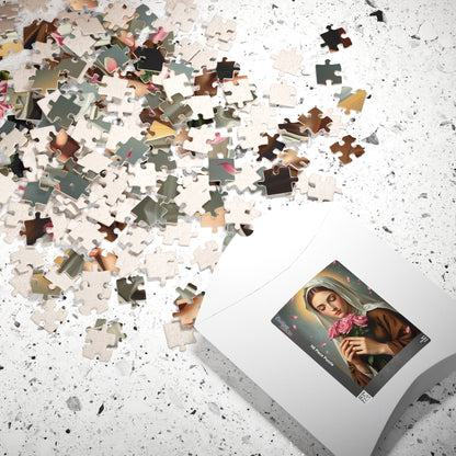 Puzzle, Saint Therese of Lisieux Holding Pink Roses, Adult Jigsaw Game, Religious Art, Meditation Activity, Christian Gift, Holiday Present Puzzle The Puzzle Chest