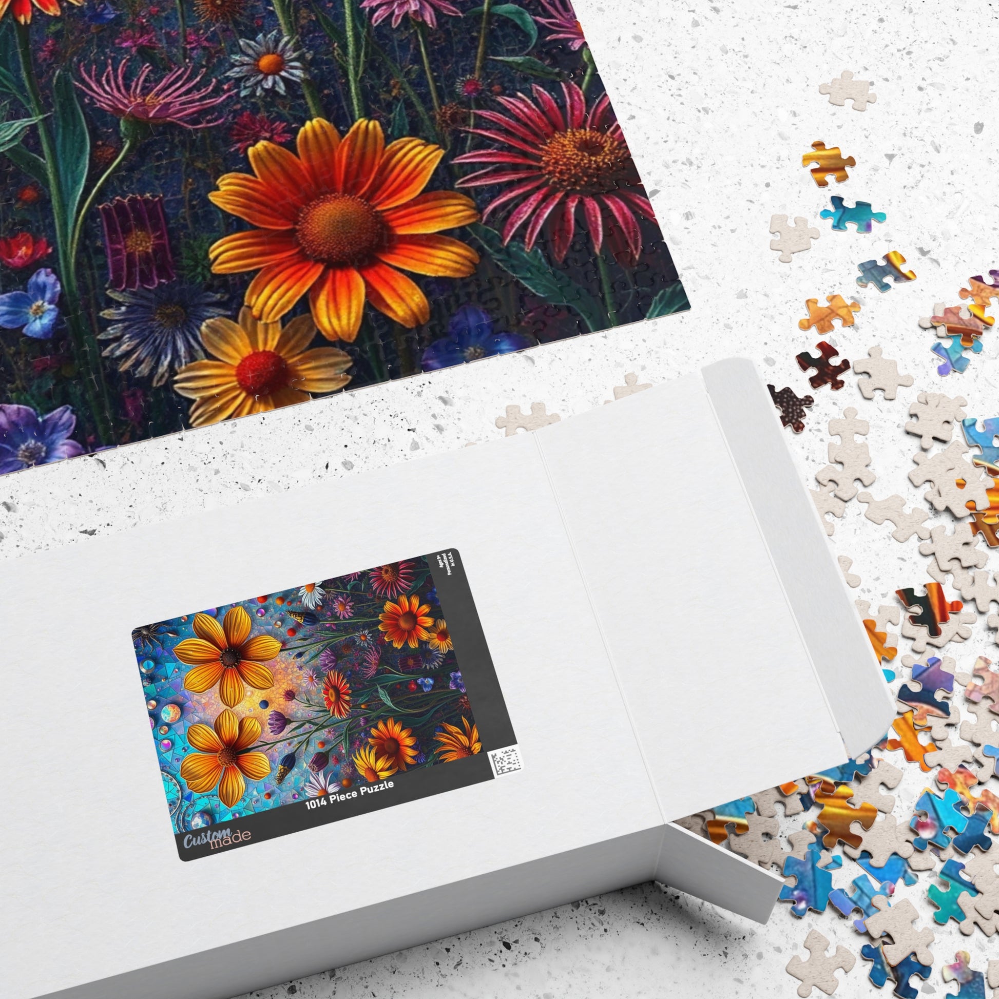 Colorful Floral Mosaic Puzzle - 110, 252, 520, 1014-piece | Flower Lover Gift, Family Bonding Activity, Puzzle Game Night, Frameable Art Puzzle The Puzzle Chest