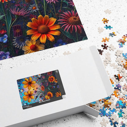Colorful Floral Mosaic Puzzle - 110, 252, 520, 1014-piece | Flower Lover Gift, Family Bonding Activity, Puzzle Game Night, Frameable Art Puzzle The Puzzle Chest