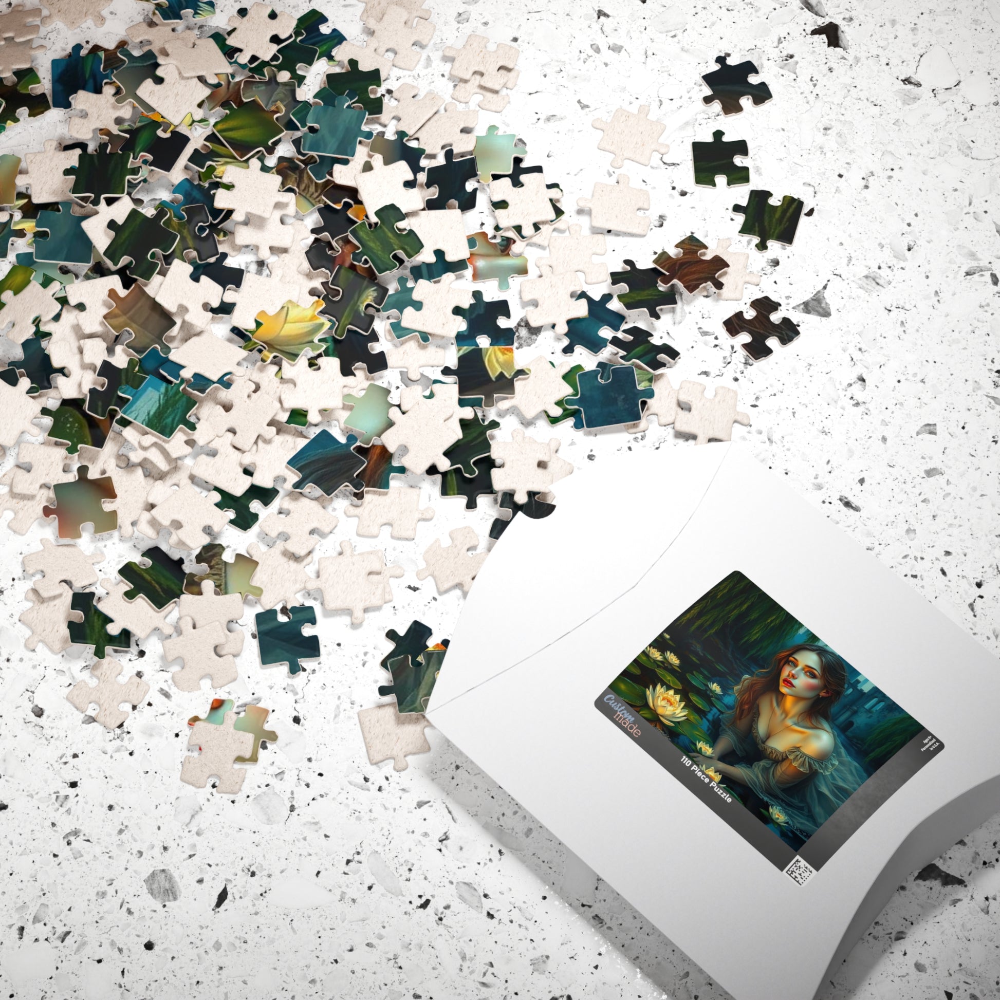Ophelia's Lament Jigsaw Puzzle - Lotus Flower, Gothic Puzzle, Dark Fantasy Puzzle Art Gift for Friend, Mindfulness Activity Puzzle The Puzzle Chest