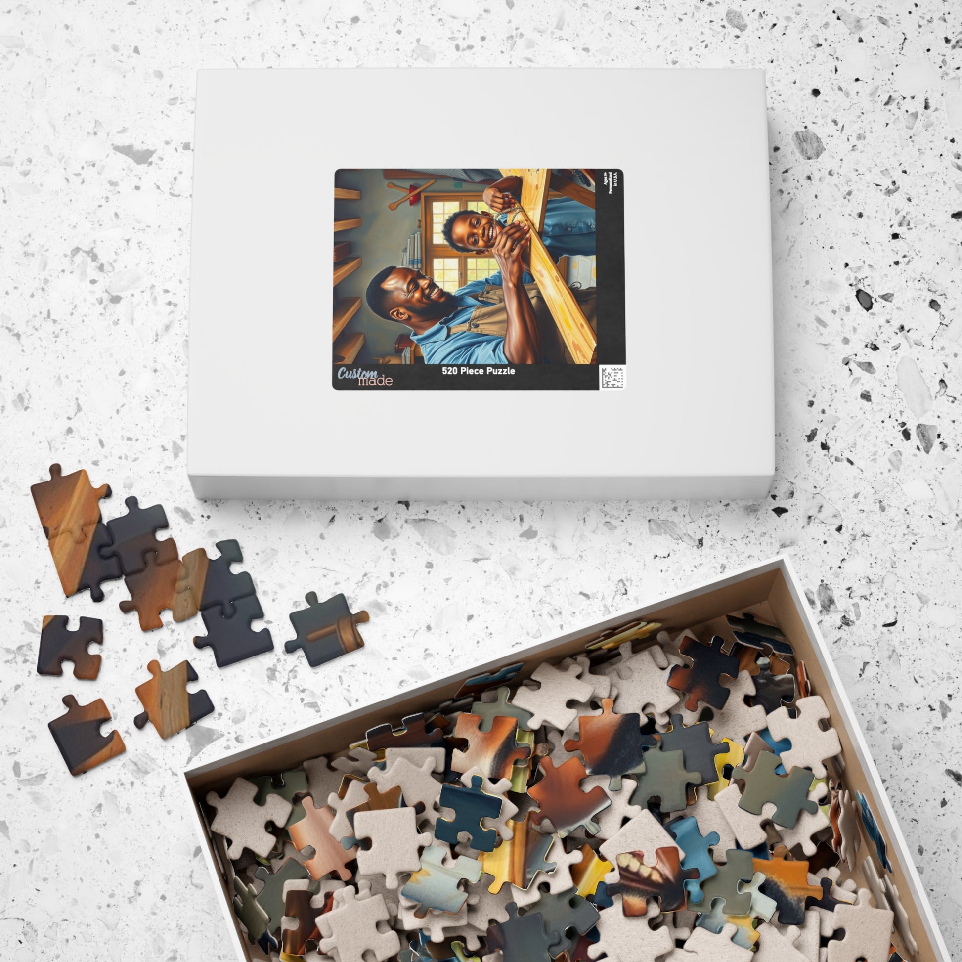 Family Bonding Jigsaw Puzzle, Black Father and Son Scene, Fun Family Activity, African American Afrocentric Cultural, Gift Puzzle The Puzzle Chest