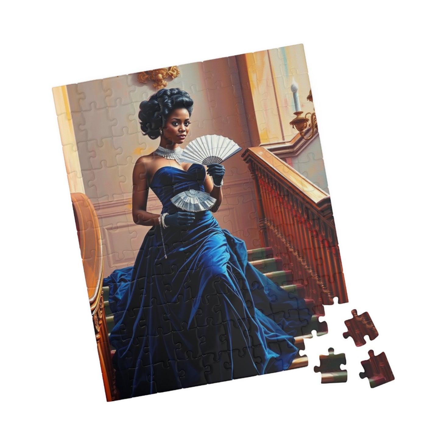 Victorian Afro-American Woman Jigsaw Puzzle, Black Woman Ballroom Dance, Afrocentric Gift for Solo Fun or Family Activity 110 pcs (Vertical) Puzzle The Puzzle Chest