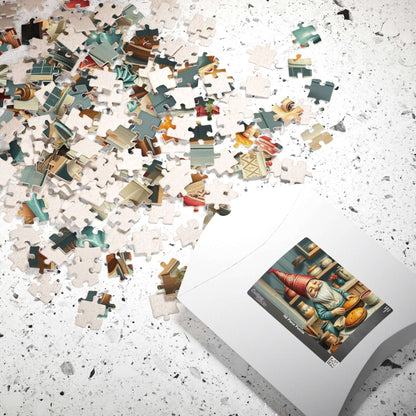 Nordic Gnome Baking Pies – Scandinavian Folk Rustic Kitchen Jigsaw Puzzle Puzzle The Puzzle Chest