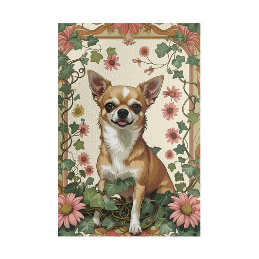 Chihuahua Floral Jigsaw Puzzle, William Morris-inspired 110-1014 Pieces, Fun Playful Intricate Pet Themed Game for Leisure Activity, Hobby
