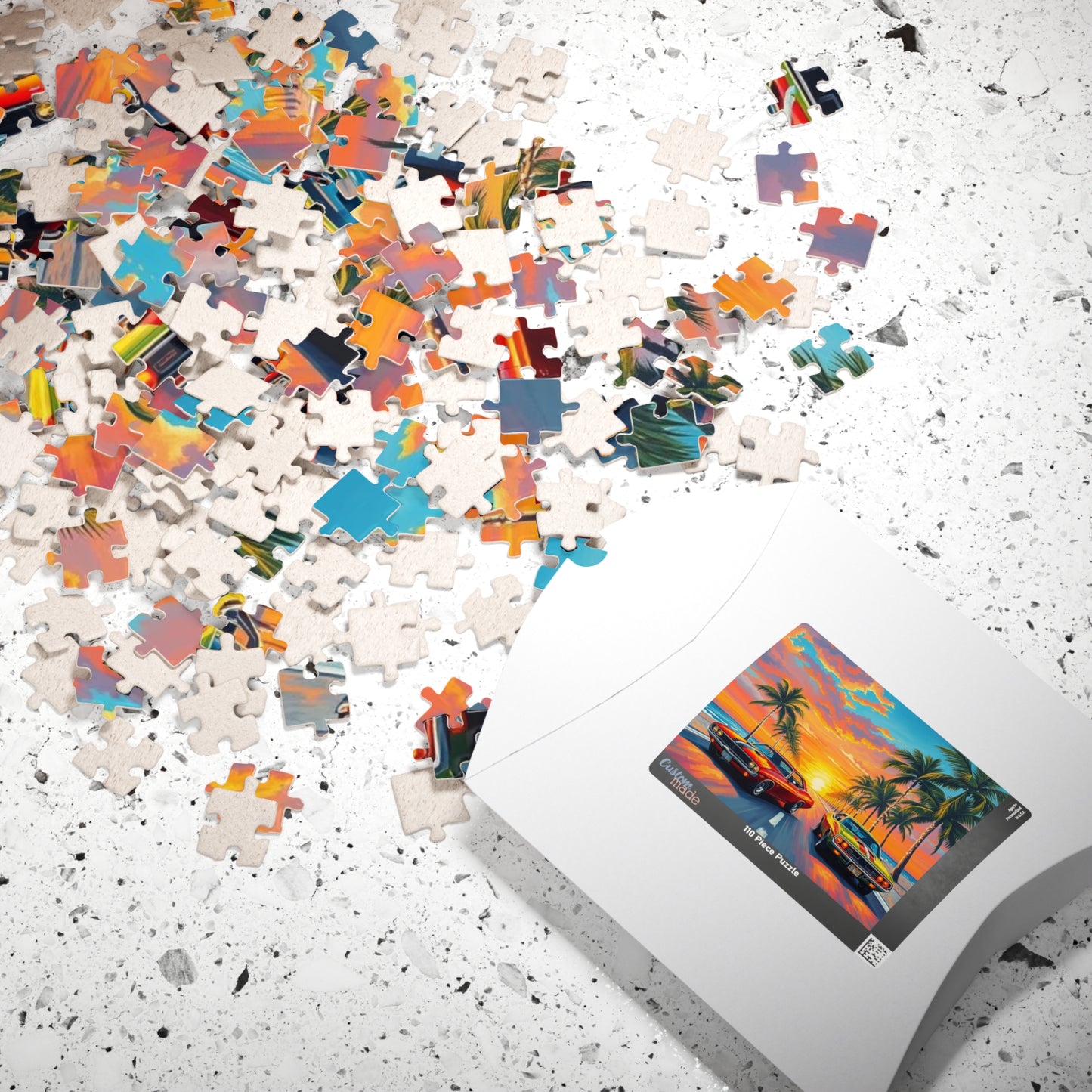 Vintage Car Puzzle: Retro Sunset Vibes, Nostalgic Holiday Birthday Gift for Friend Puzzle Lover, Family Fun Activity, Mindful Home Entertainment Puzzle The Puzzle Chest