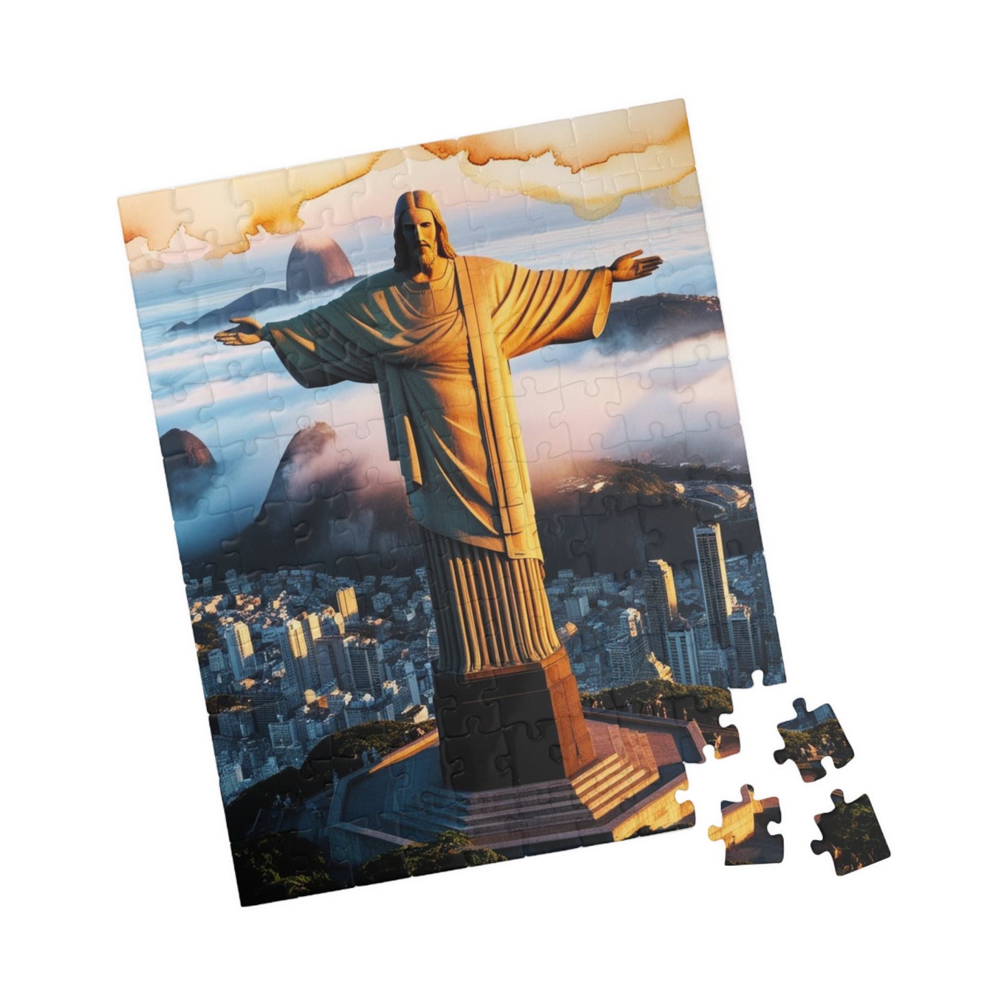 Christ the Redeemer Puzzle, Rio de Janeiro at Sunrise Tabletop Game, Puzzle Enthusiast History Lover, Fun Family Activity Game Night, Hobby Puzzle The Puzzle Chest