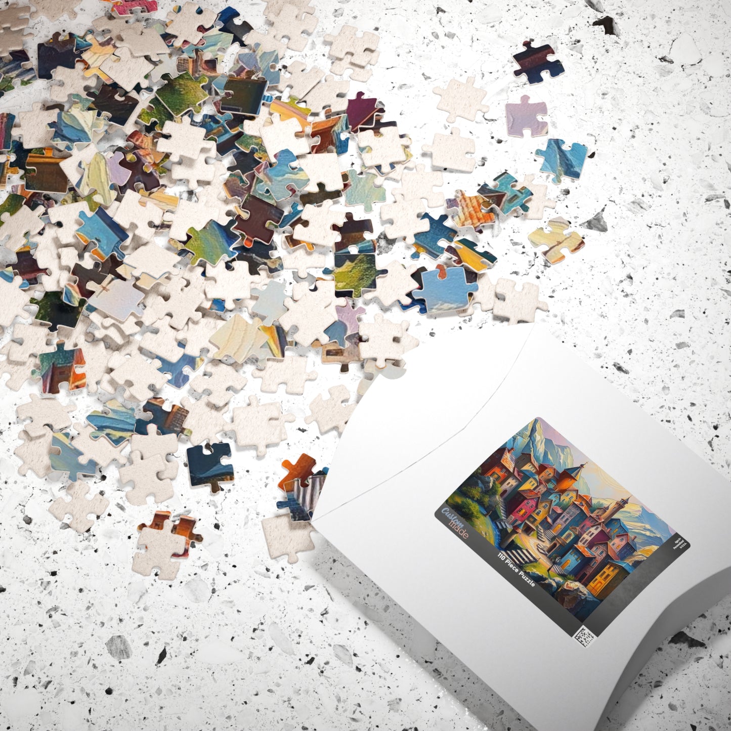Unique 3D Village Jigsaw Puzzle 110, 252, 520, 1014-piece, Featuring a Colorful Ethereal Town Scene, Mindfulness Gift for Puzzle Enthusiast The Puzzle Chest