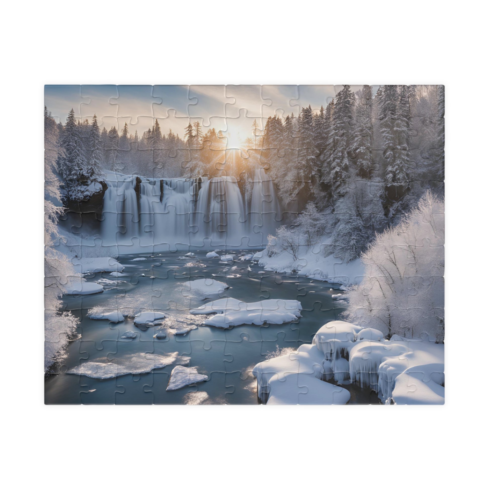 Niagara Falls Winter Landscape Puzzle, 110-1014 Piece, Famous Historical Landmark Jigsaw Game, Creative Activity for Puzzle Lover, Giftable 110 pcs (Horizontal) Puzzle The Puzzle Chest