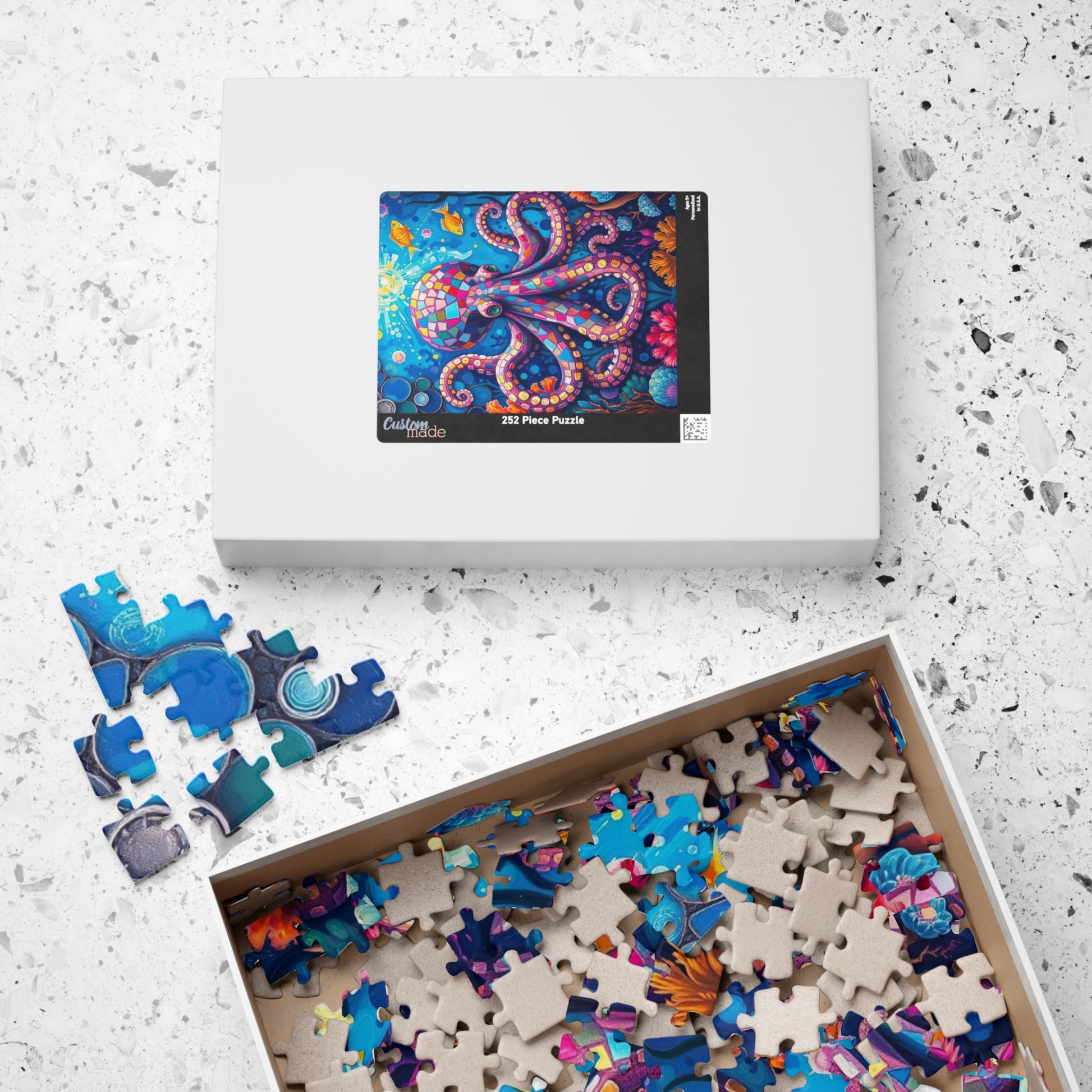 Mosaic Octopus Deep Sea Puzzle, Ocean-Themed Coral Reef and Fish Scene, Vibrant Marine Jigsaw Game for Adults and Teens, Ocean Lover Gift Puzzle The Puzzle Chest