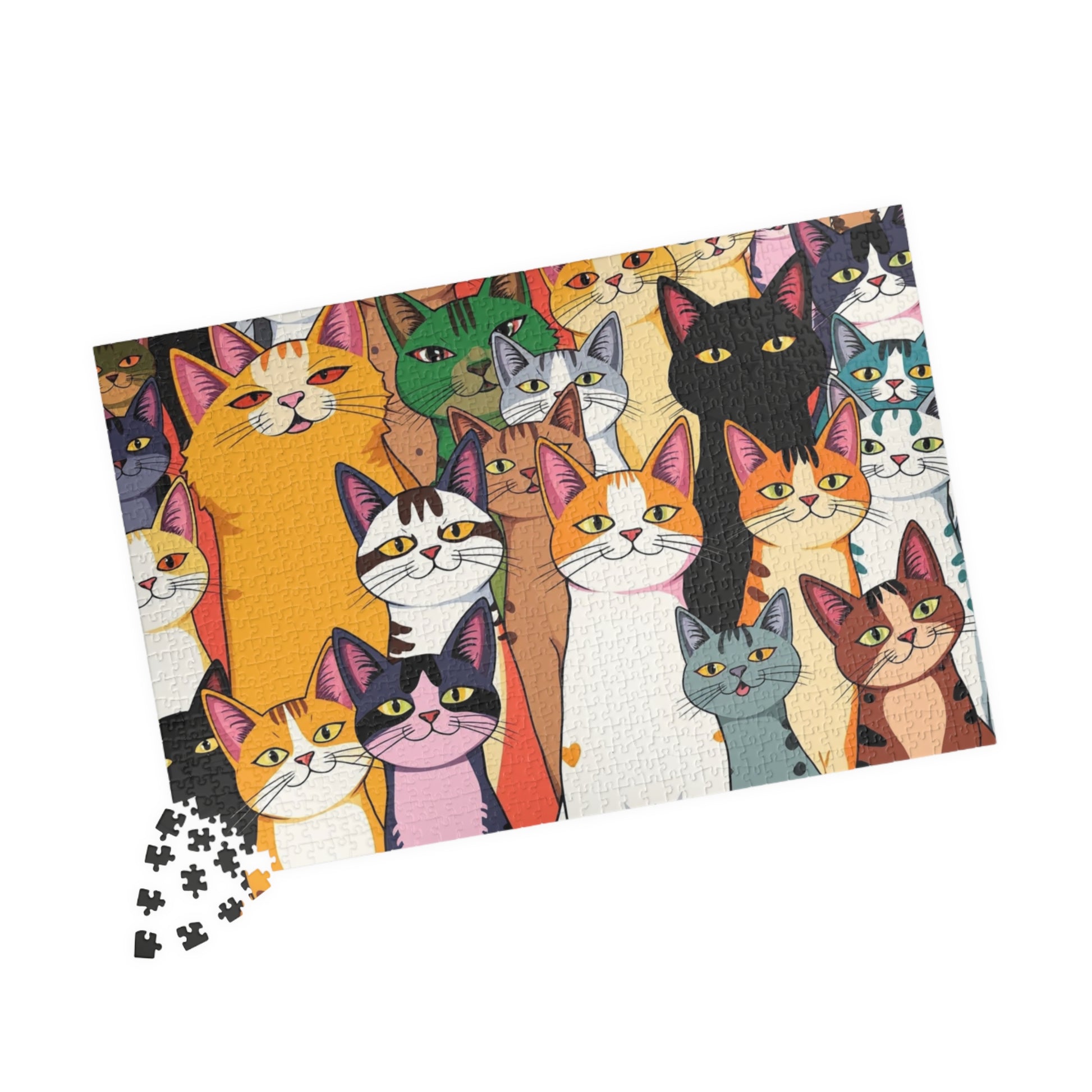 Colorful Cat Puzzle - Pop Art Jigsaw, Cat Lovers, Family Game Night, Pet Birthday Gift, Jigsaw Puzzle Puzzle The Puzzle Chest