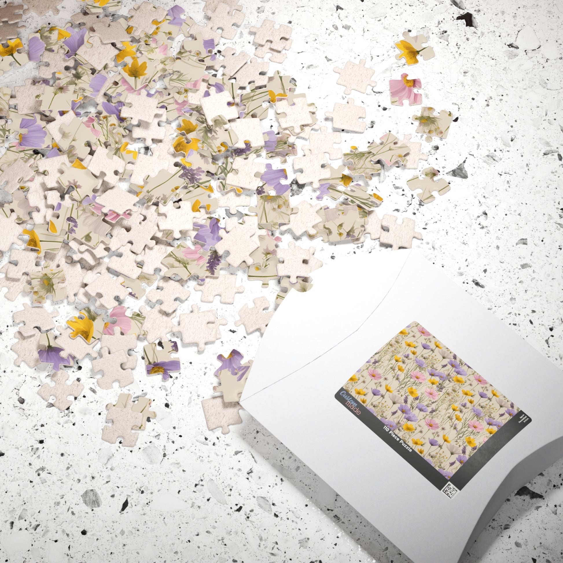 Pastel Wildflower Jigsaw Puzzle, 110-1014 Piece Game for Adults Relaxing Activity, Floral Art Project, Flower DIY Frameable Decor Puzzle The Puzzle Chest