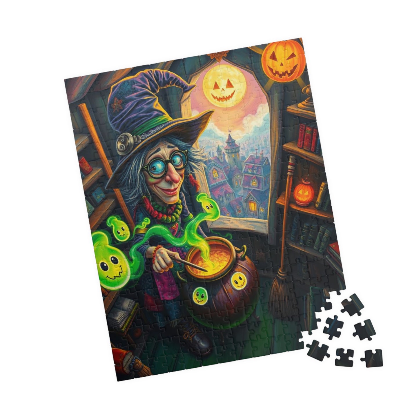 Witches Wild Workshop Jigsaw Puzzle - Halloween Witch, 110-520 Piece Spooky Fun Family Activity, Perfect for Birthday Gift for Puzzle Lover