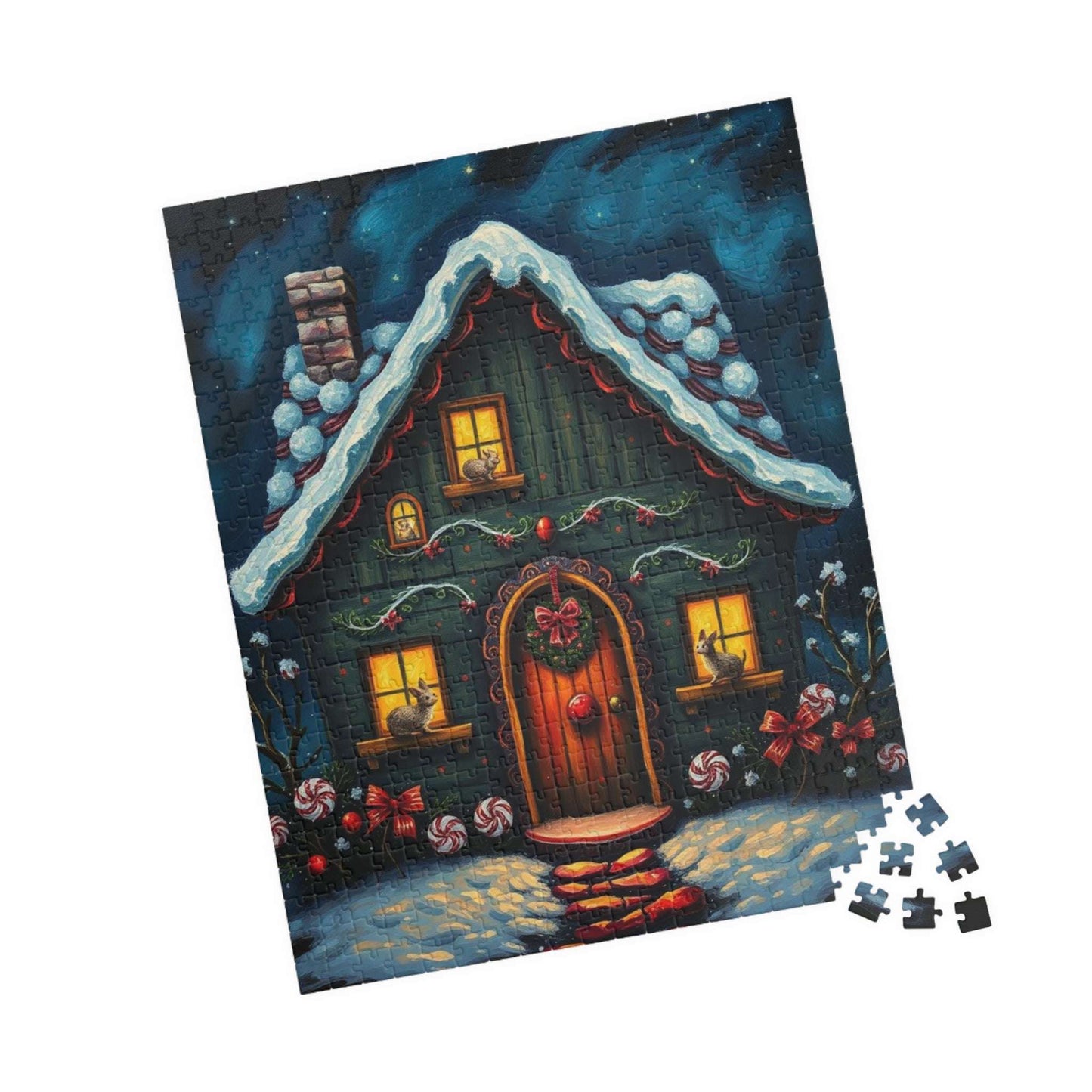 Cozy Holiday House Jigsaw Puzzle - 110, 252, 520-piece Christmas Themed Puzzle