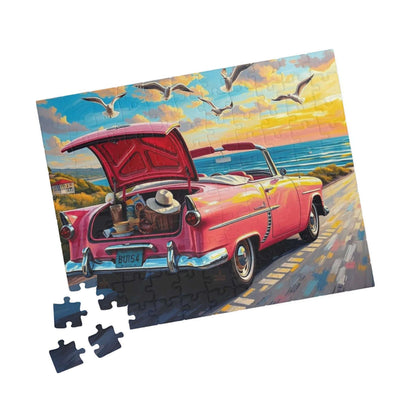 Seaside Summer Getaway Jigsaw Puzzle - Vintage Car, 110-1014 Piece Beach Theme Solo or Family Activity, Ideal Holiday Gift for Car Lover Puzzle The Puzzle Chest