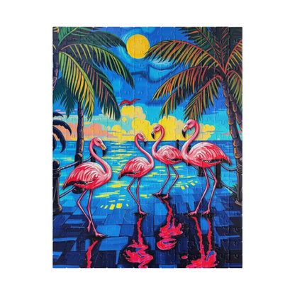 Flamingo Fiesta Jigsaw Puzzle, Tropical Summer Puzzle with Dancing Flamingos, 110-1014 Pieces Beach Scene, Family Game Gift for Puzzle Lover 252 pcs (Vertical) Puzzle The Puzzle Chest