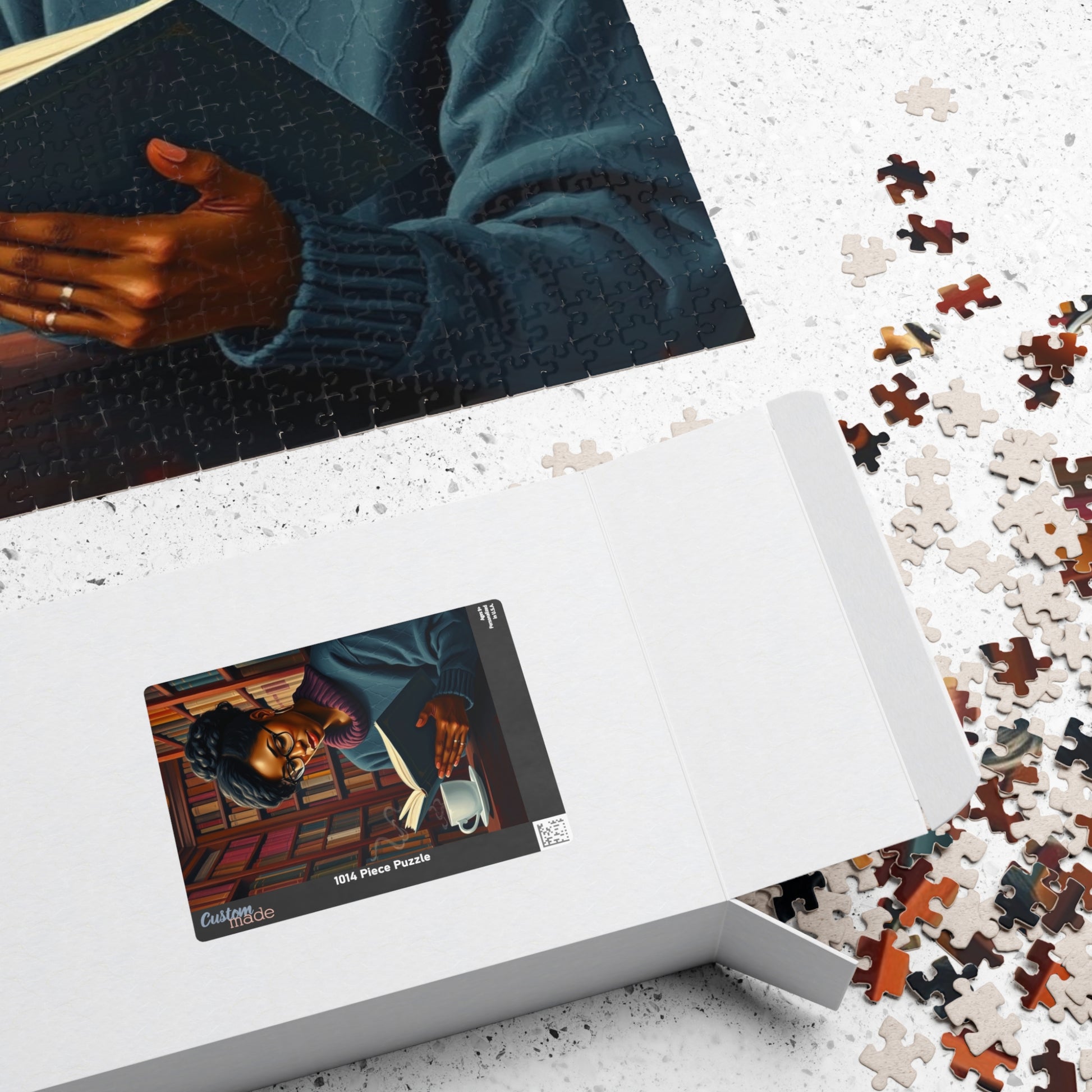 Cozy Afrocentric Reading Puzzle - Black Woman Studying, Perfect Gift for Book Lovers, Relaxing Moments, Family or Solo Fun, Indoor Activity Puzzle The Puzzle Chest