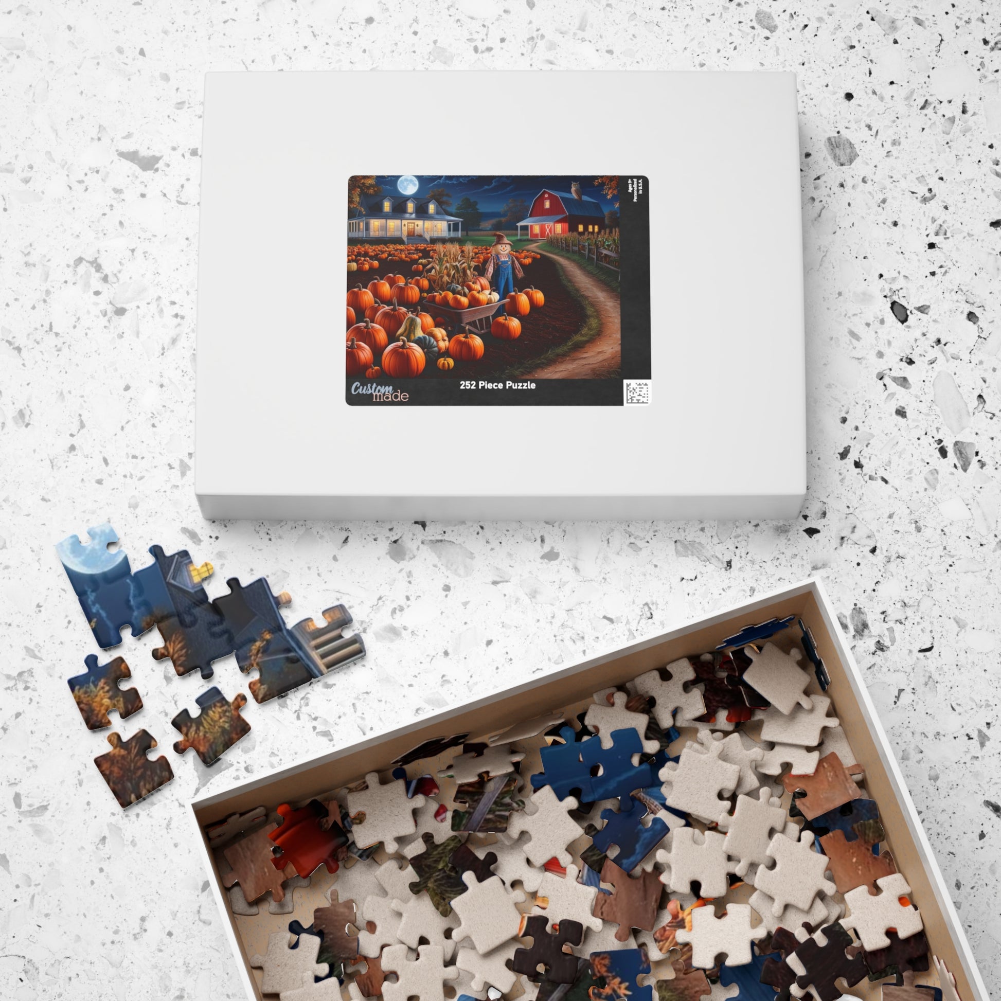 Harvest Pumpkin Scarecrow Puzzle | Fall Decor Puzzle | 110, 252, 520, 1014 Pieces | Family Fun | Autumn Activity, Halloween Puzzle, Puzzle The Puzzle Chest
