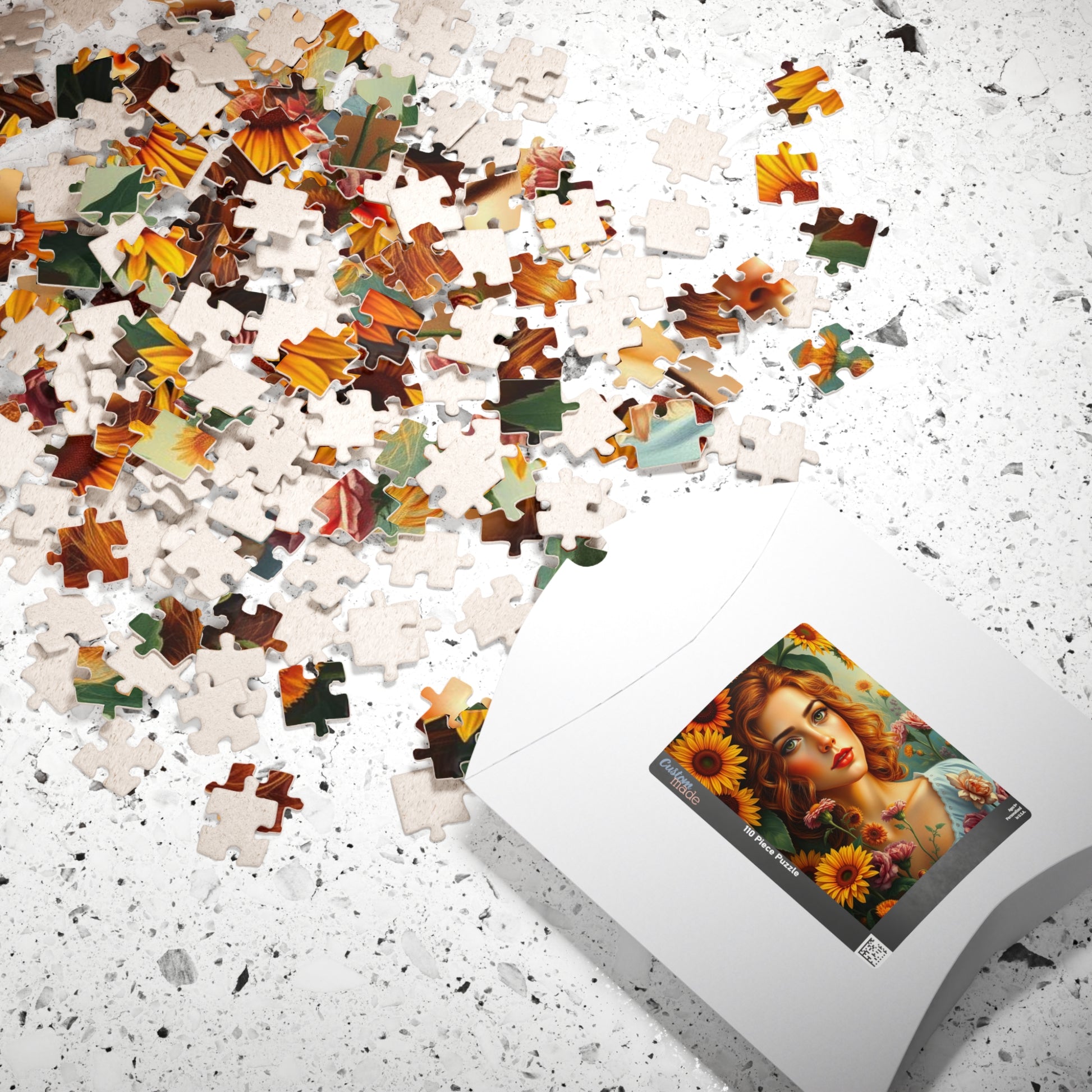 Sunflower Muse Jigsaw Puzzle for Adults, Woman Floral Portrait, Creative Hobby Puzzle Gift for Friends and Family, Fun Challenge Puzzle The Puzzle Chest