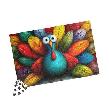 Colorful Turkey Illustration Puzzle | 110-1014 Piece Farm Animal Jigsaw 1014 pcs (Horizontal) Puzzle The Puzzle Chest