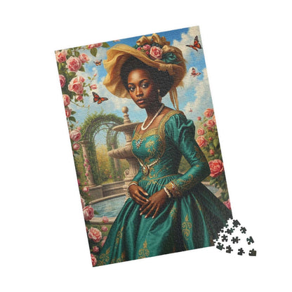 Floral Victorian Black Woman Jigsaw Puzzle, African American Lady Art, Afrocentric Artwork 1014 pcs (Vertical) Puzzle The Puzzle Chest