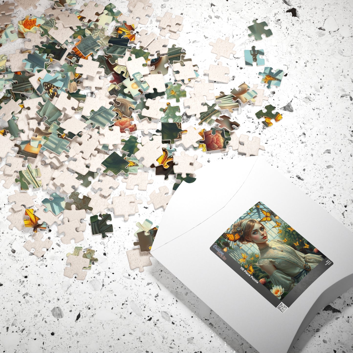 Steampunk Jigsaw Puzzle - Mechanical Butterfly and Woman in Greenhouse, 110 252 520 1014-Piece, Fun Family Activity, Unique Puzzle Lover Gift Puzzle The Puzzle Chest