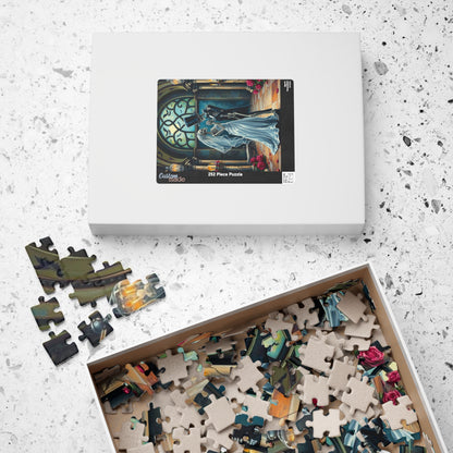 Gothic Wedding Skeleton Puzzle, Dark Fantasy Art Jigsaw Game for Lovers, Halloween Decor, Gift for Friend, Home Activity, Engaging Gift Idea