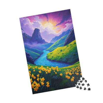 Serene Nature Daffodil Puzzle - Tranquil Flower Landscape Jigsaw Game, Perfect for Relaxation, Family Nights, Gift for Floral Art Lover Puzzle The Puzzle Chest