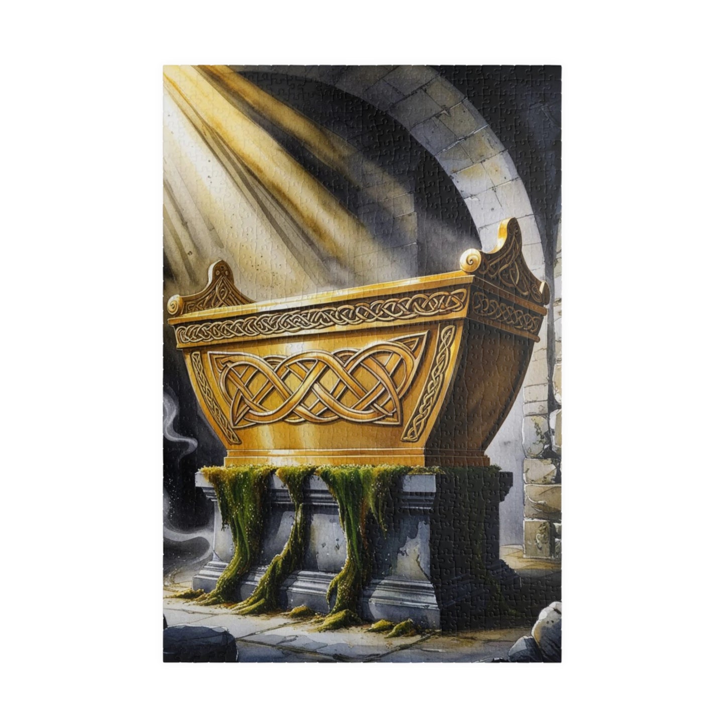 Religious Puzzle, Golden Ark Intricate Pattern Design, 520-Piece Jigsaw, Christian Home Decor, Divine Light Beam Art, Faith Based Gift 1014 pcs (Vertical) Puzzle The Puzzle Chest