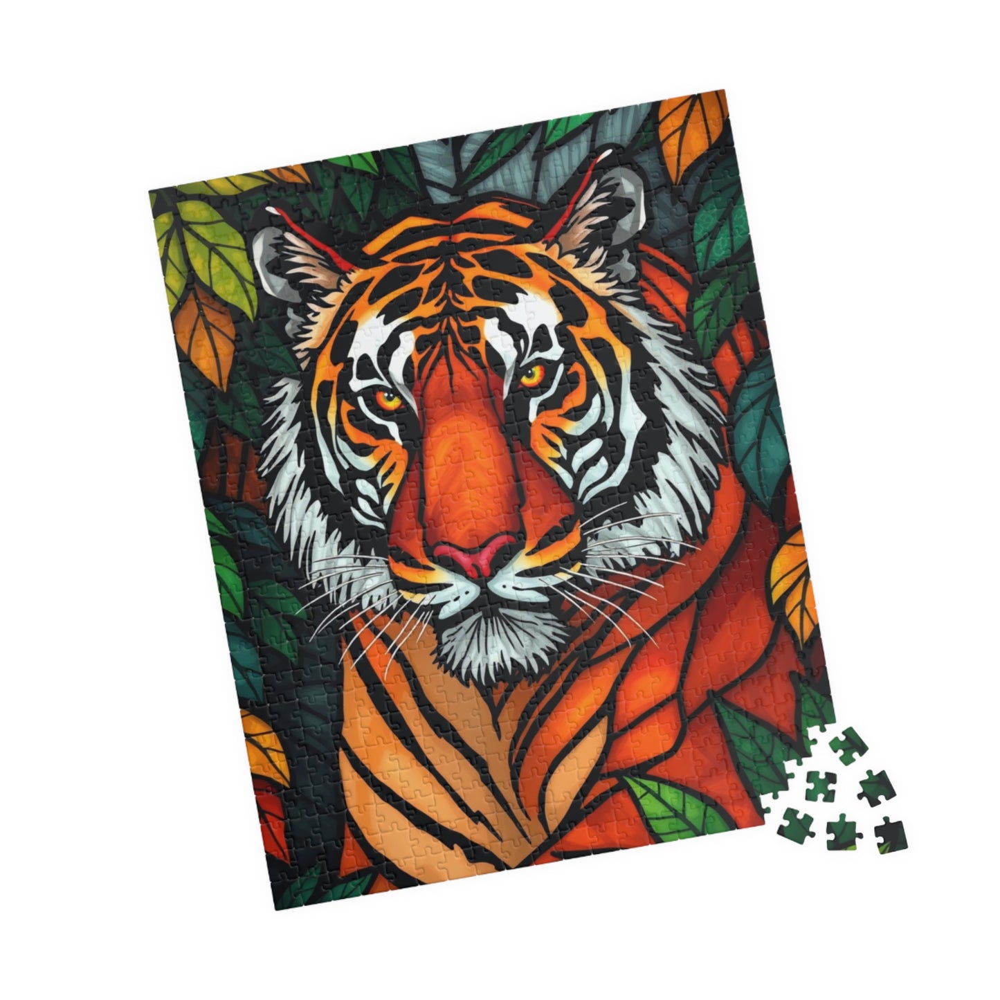 Tiger Art Puzzle - Colorful Wildlife Jigsaw for Nature and Animal Lovers, Gift for Friends and Family, Fun Indoor Activity Puzzle The Puzzle Chest